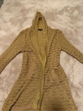 Papermoon Olive Green Hooded Knit Cardigan